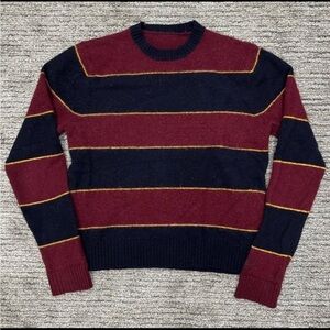 Abercrombie and Fitch  Striped Maroon and Black Wool Sweater